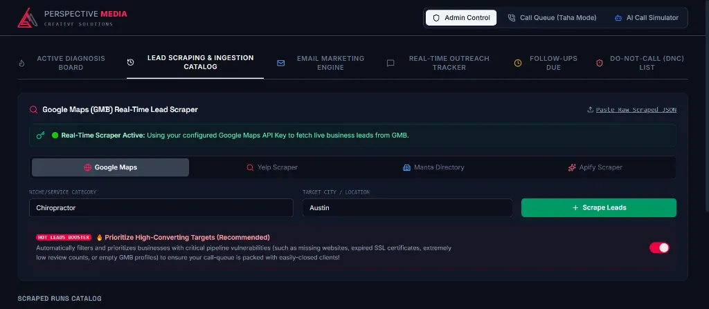 Perspective Media automated leads engine workflow